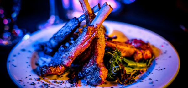 Succulent lamb ribs with herbs